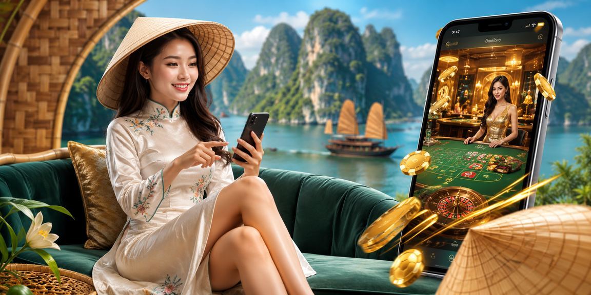 Cảnh biển Hạ Long với trải nghiệm chơi casino trên app di động