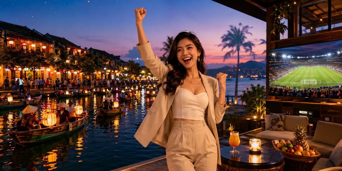Bối cảnh trang trí tại Hội An với đèn lồng
